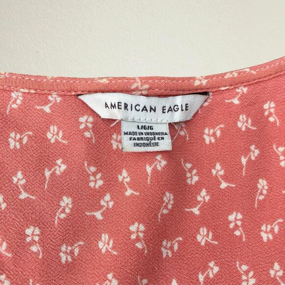 Pink floral ruffle flutter sleeve babydoll blouse coquette cottagecore fairy - Picture 6 of 6